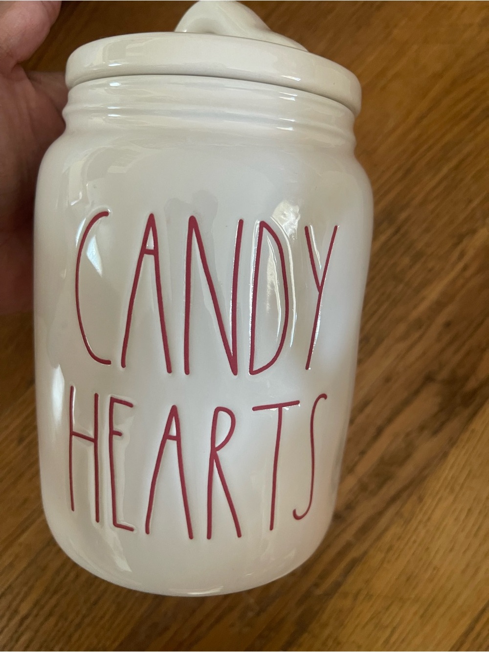 Rae Dunn White Ceramic Canister Candy Hearts